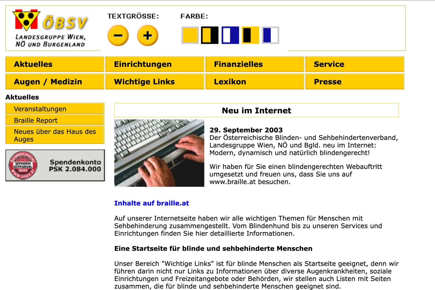 ÖBSV Wien/NÖ/Bgld | braille.at | 2003 (Screen Only 05) © echonet communication